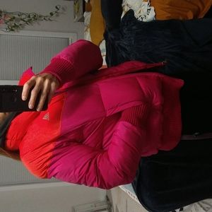 Adidas orange and pink Puffer Jacket sz M
